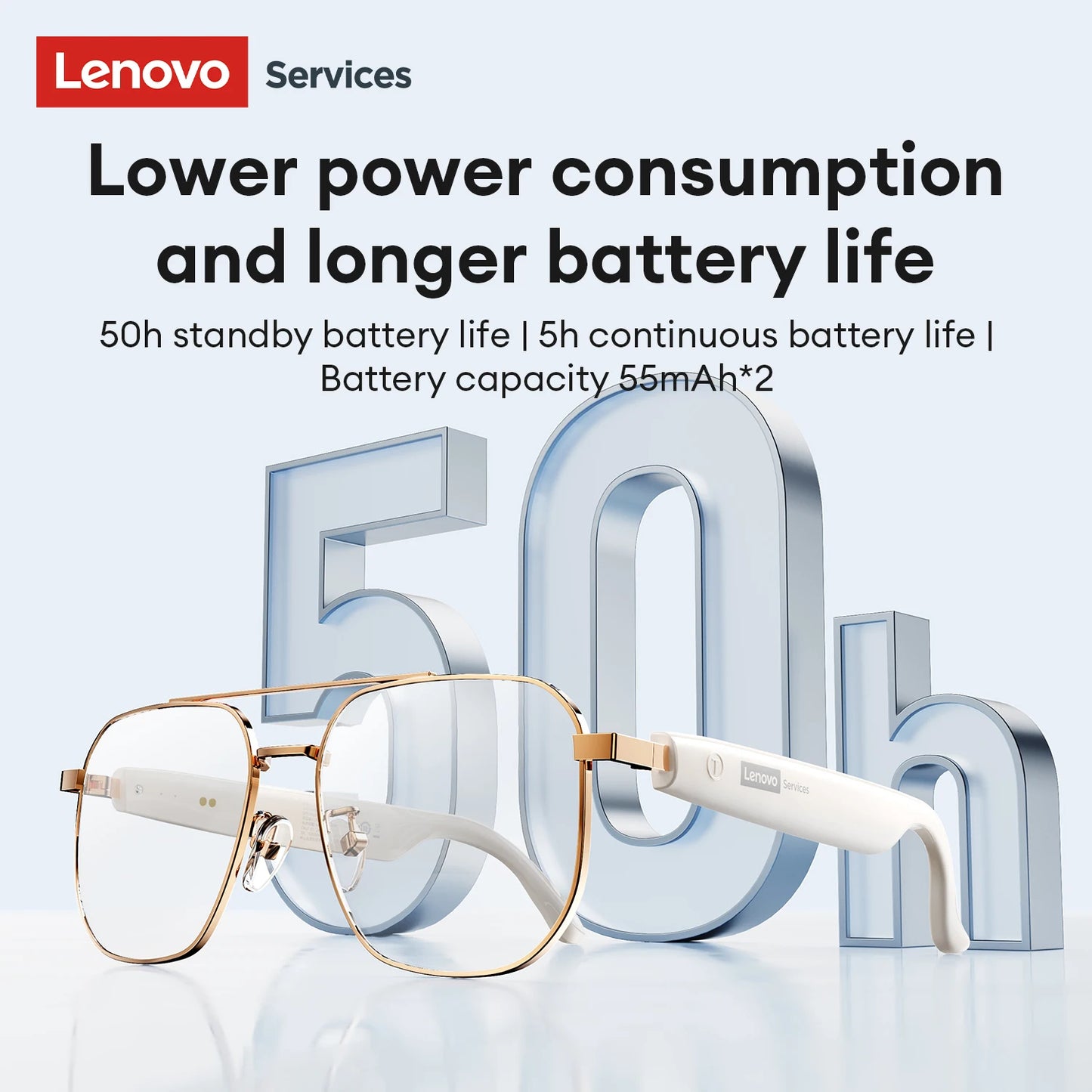 Lenovo Smart Music Sunglasses Earphone Wireless Bluetooth HIFI Sound Headphone Driving Glasses Hands-free Call with HD Mic GS105