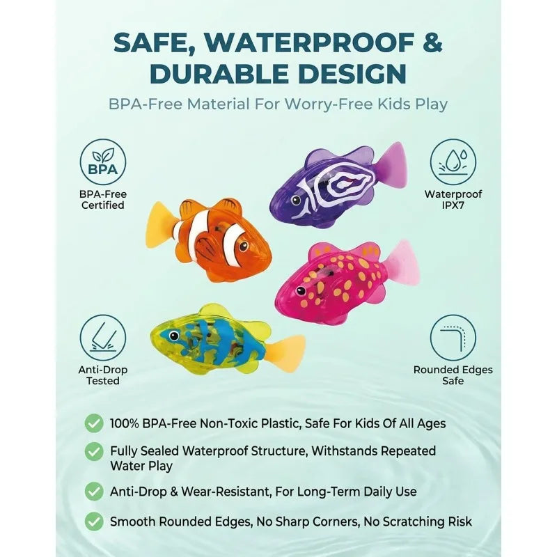 Glowing Swimming Fish Robot, Magic Water-Activated Electronic Fish Toy,Realistic Aquarium Pet Automatic Summer Birthday Party