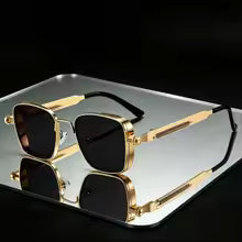 Polarized Sunglasses for Men Anti-UV Driving Glasses Fashion Metal Punk Style Sunglasses with Spring Hinges Women Eyepiece