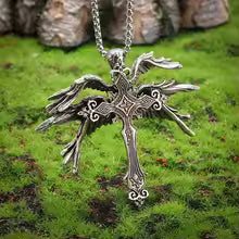 Hot New Fashion Retro Seraph Cross Men's Necklace Exaggerated Fashion Pendant Accessories