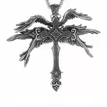 Hot New Fashion Retro Seraph Cross Men's Necklace Exaggerated Fashion Pendant Accessories
