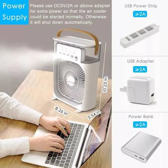 Portable Mini Air Conditioner Fan – USB Rechargeable Personal Air Cooler